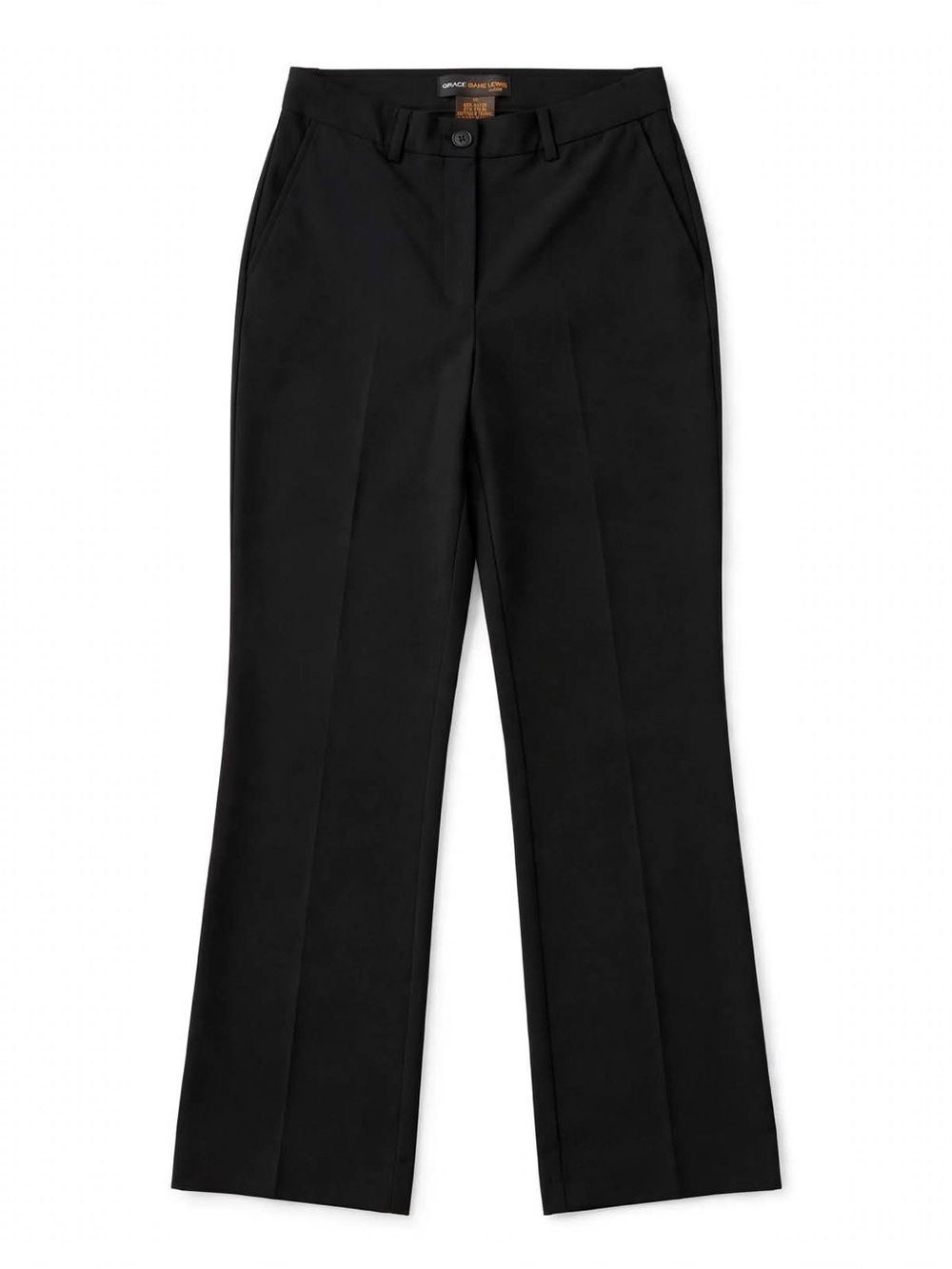 Avenue Black Boot Cut Pants with Zip Detail